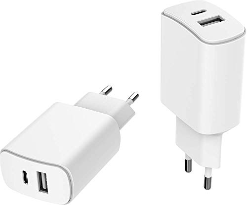 Carregador JUST GREEN JG-ADAP-01 (1 USB - 1 USB-C - Branco) Just Green - Carregadores de bateria de uso geral - usb, usb-c, 2 portas, 5v