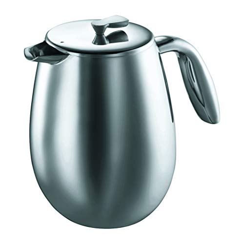 Cafeteira de Filtro Bodum Columbia | Aço inoxidável, Preto (Pequeno Almoço) Bodum - Cafeteiras de êmbolo - 1.5l, 8 chávenas, aço inoxidável, termo isolador