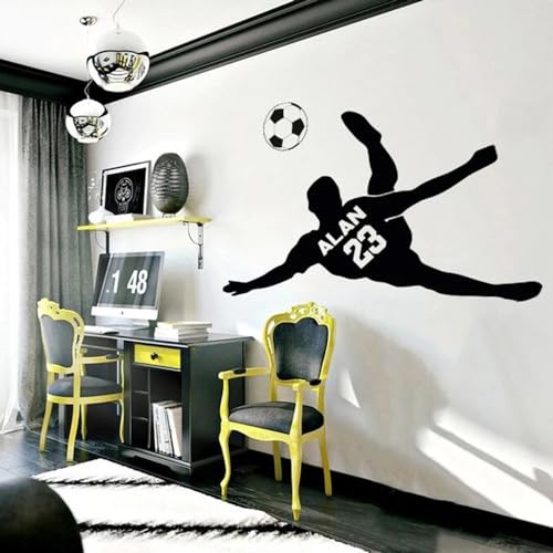 Autocolante de Parede para Crianças SPORTOONLINE Camiseta de Jogador de Futebol YJPP - Materiais de arte e artesanato - futebol, vinil, removível, 18x12cm