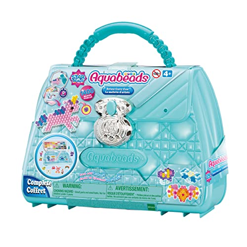 Kit de artesanato para crianças Aquabeads Deluxe Aquabeads - Kits de artesanato de brinquedos - 1400 abalorios, 40 cores, caneta dupla face, pulverizador