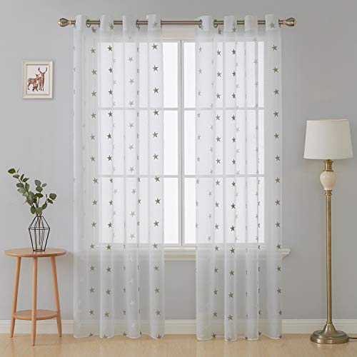 Conjunto de cortinas de janela DECONOVO 140x229cm (Cinzento) Deconovo - Cortinas e cortinados - cortina, janela, 140x229cm, cinzento