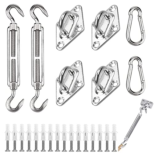 40 Kit de Montagem para Chapéu 304 Aço Inoxidável Enganches para Chapéus Exteriores Terraço Placas de Olho Guidre - Acessórios para cercas e portões - 40 peças, 304 aço inoxidável, enganches para chapéus