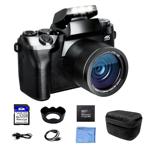 Máquina Fotográfica Compacta HOCAN 4K (Preto - 64 MP - ISO: 100 a 3200) HOCAN - Peças e acessórios para câmeras - 64 mp, 4k, iso 100-3200, hd