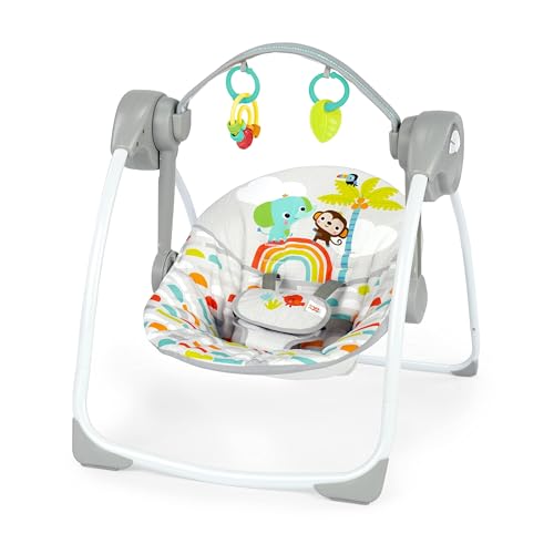 Baloiço de Pátio BRIGHT STARTS Playful Paradise Kids2, Inc. - Brinquedos para bebês e equipamentos de atividades - design moderno, compacto, mecanismo oscilação, barra brinquedos
