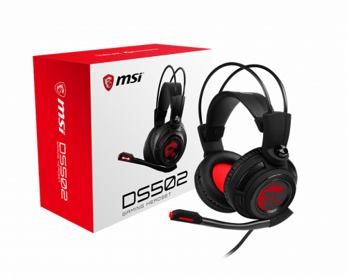 Auscultador MSI DS502 (Com fio - Com Microfone - RGB) MSI - Fones de ouvido e headsets - pc, jogos, binaural, com fios, rgb