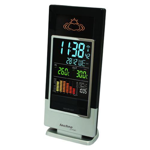 Relógio de Mesa TECHNOLINE WS 6502 Preto (Pilhas) Technoline - Previsores do tempo e estações - relógio, mesa, visor LED, hora, temperatura, meteorológico, alarme