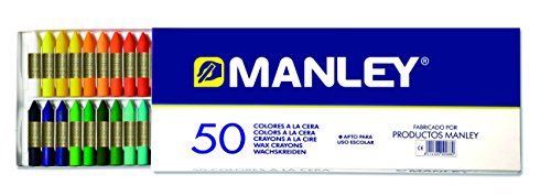 Lápis de Cor MANLEY Pack de 24 Ceras Blandas Manley - Lápis de cera - 24 cores, cera blanda, traço suave