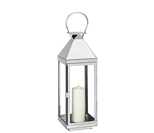 Porta Velas Cilio 16X16X60Cm Aço Inoxidável Cilio - Acessórios de iluminação - aço inoxidável, branco, transparente, comprido