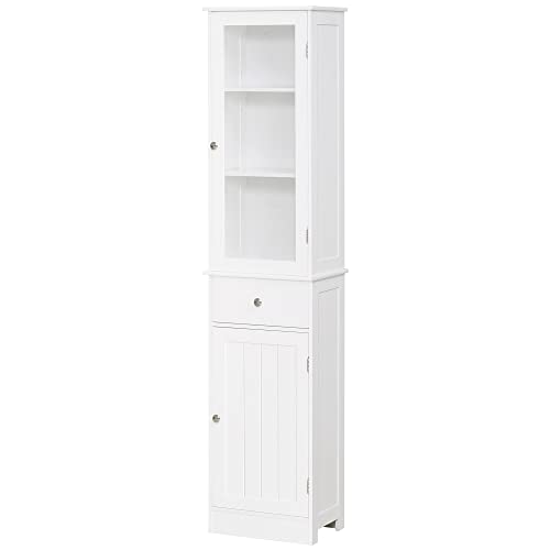 Armário de Casa de Banho kleankin | 40 x 27 x 171.5 cm | Branco SPANISH AOSOM - Armários de armazenamento e armários de bloqueio - armario, casa de banho, kleankin, branco