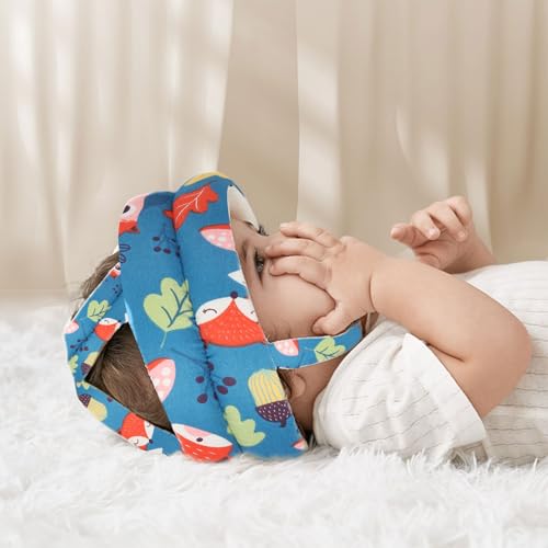 Junundjing Capa para Cabeça de Bebé 0-6 Meses JUNUNDJING - Móveis para bebês e crianças pequenas - junundjing, capa para cabeça, bebé, 0-6 meses, azul, poliéster, algodão