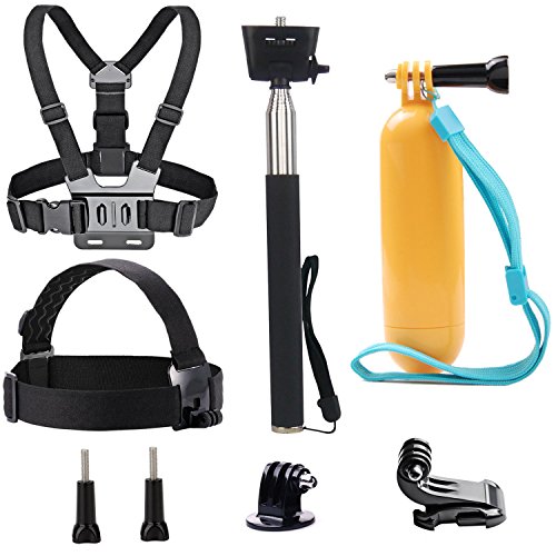 Kit Acessórios para Action Cam TEKCAM 8 em 1 TEKCAM - Peças e acessórios para câmeras - 8 em 1, tripé, gancho, alça frontal, braço selfie