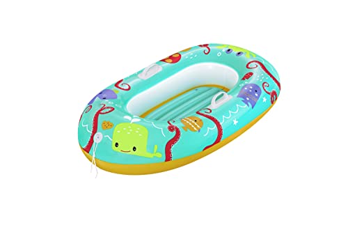 Barco Insuflável HAPPY CRUSTACEAN (Azul - Poliéster - 119 x 79 cm) Bestway - Colchões e espreguiçadeiras de piscina - crustáceo, remos, balde, pvc, azul