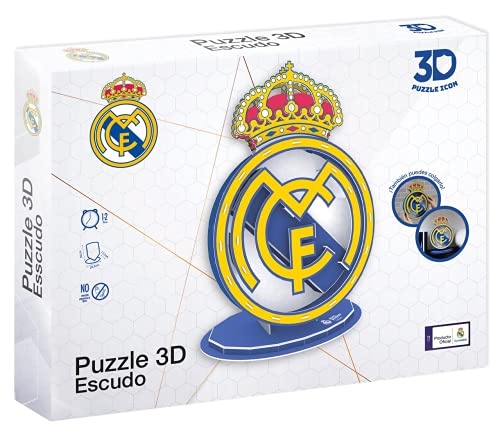 Puzzle 3D ELEVEN FORCE FC Real Madrid (Idade Mínima: 8 anos) Eleven Force - Quebra-cabeças de encaixar - puzzle 3d, madeira, escudo, montagem