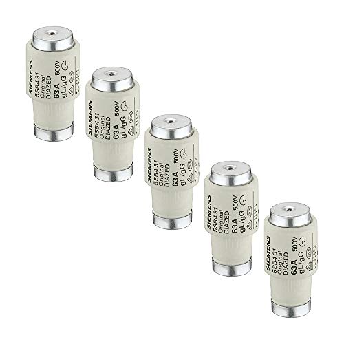 Fusíveis Siemens DIACON 500V E33 63A (5 unidades) SIEMENS Ingenuity for life - Painéis de disjuntores - fusíveis, siemens, diacón, 500v, e33, 63A