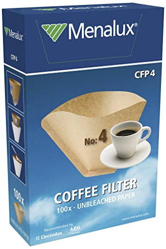 Filtro Café Menalux CFP4 Cone Filtro de café descartável Castanho 100 peça(s) Menalux - Filtros de café - papel, 4 chávenas, descartável, 100 peças