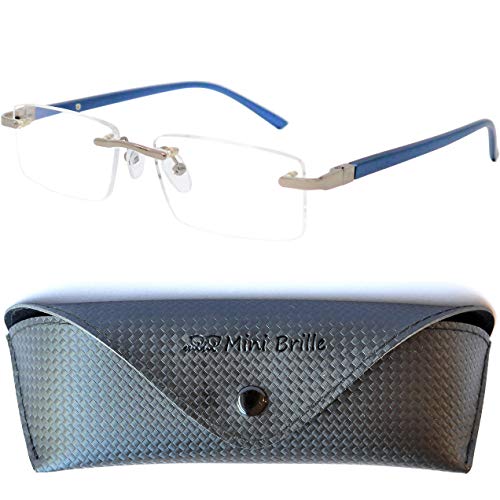 Óculos de Leitura MONTURA com Lentes Quadradas Azul Mini Brille - Óculos de grau - óculos, leitura, montura, lentes quadradas, azul