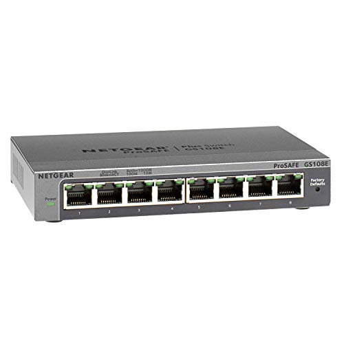 Switch NETGEAR GS108E L2 10/100/1000 1U Netgear - Concentradores e comutadores - l2, 10/100/1000, 1u