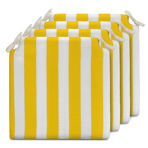 Conjunto de Almofadas para Cadeira de Jardim Amarelo 40X40Cm TIENDA EURASIA TIENDA EURASIA - Almofadas para cadeiras e sofás - almofadas, cadeira de jardim, laváveis a mão, tecido de poliéster