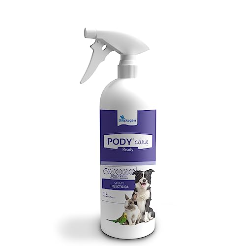 Spray Anti-Parasitário PODY CARE (1 L) Bioplagen - Pesticidas - anti-parasita, eliminação 99,9%, tratamento casa, animais