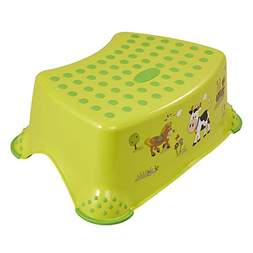 Banco de Banho TOMY FUNNY FARM (Verde - 37x21x15 cm) keeeper - Escadas e andaimes - banco de banho, tomy funny farm, verde, 37x21x15 cm, peito anti-deslizante, pés anti-deslizantes
