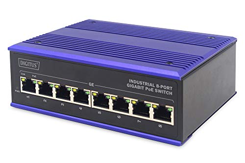 Comutador de rede DIGITUS DN-651121 em Azul Digitus - Concentradores e comutadores - comutador, 24 portas, giga ethernet, fast ethernet