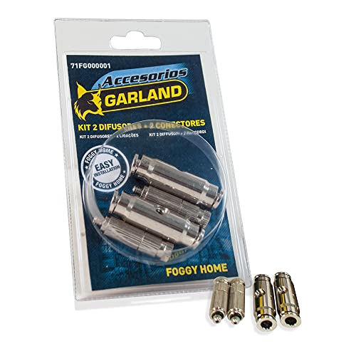 Garland Acessórios 4 Unidades de difusor e conectores para nebulizadores EDM - Móveis de exterior - 4 unidades, ABS sintéticos, compatível Garland, preto e branco