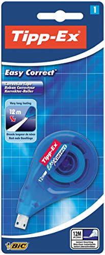 Fita de Encadernação BIC 4 x 19 mm Azul e Branco (Caixa de 12) Tipp-Ex - Correção de fluídos, canetas e fitas - fita, encadernação, bic, azul, branco, caixa