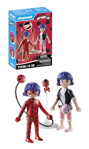 Playmobil Miraculous: Marinette & Ladybug (Idade Mínima Recomendada: 3 anos) PLAYMOBIL - Brinquedos - Marinette, ladybug, Kwami Tikki, super-heroína