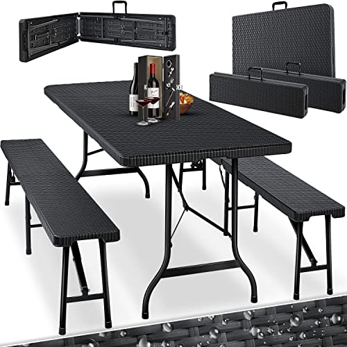 Conjunto de 3 Peças de Campismo KESSER (Preto - Poliéster) KESSER - Móveis de exterior - 3 peças, campismo, preto, poliéster