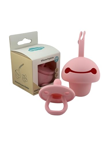 NENINA & CO Silicone Organic Chupa and Holder Rose Chicle 2-6M Nenina & Co - Cuidados com a higiene oral - silicone, orgânico, chupeta, holder