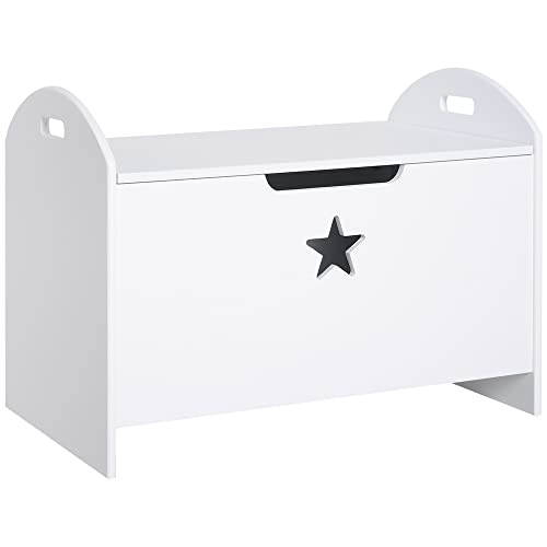 Baú de Arrumação HOMCOM | 62 x 40 x 46.5 cm - Branco HOMCOM - Baús de armazenamento - 62x40x46.5 cm, branco