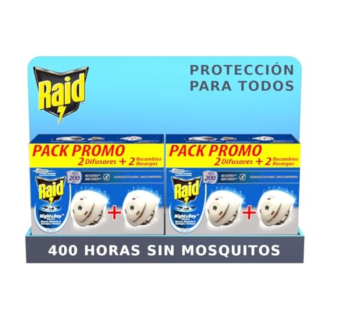 Mega Pack 4 Unidades de Repelente de Insetos RAID Sc Johnson - Repelentes de insetos domésticos - repelente, insetos, raid, anti-moscas, mosquitos, hormigas