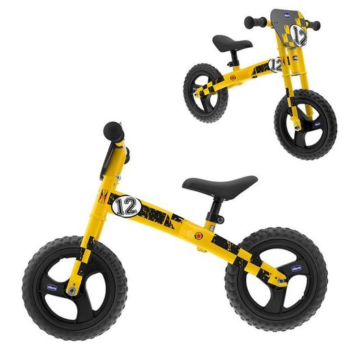 Bicicleta CHICCO 2 em 1 com Assento Amarelo Chicco - Veículos de empurrar e pedalar - dupla estrutura, encosto frontal, ajustável, roda de borracha