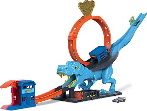 Pista MATTEL Hot Wheels City Desafio do T-Rex Hot Wheels - Brinquedos - pista, lançador, veículo Hot Wheels, desafio T-Rex