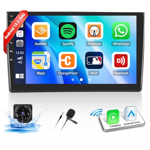Autorrádio 2+64G para Audi A4 B6 2000-2009 com Carplay Wireless Android Auto OiLiehu - Aparelhos de áudio e vídeo para veículos e sistemas de painel - audi a4 b6, carplay wireless, android auto, 64gb rom