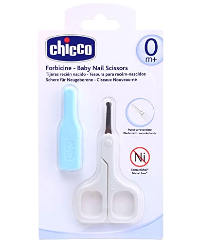 Tesoura CHICCO Safety Scissors (Azul - 10.5 x 4.3 x 7 cm) Chicco - Banho e corpo - segurança, lâmina curvada, aço inoxidável, capa higiénica