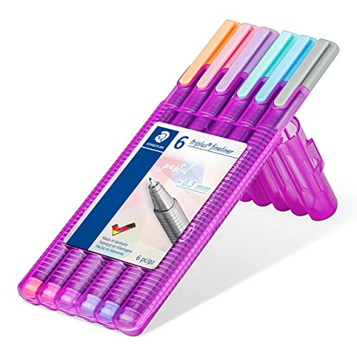 Caixa de 6 Canetas Fineliner STAEDTLER Triplus Multicor Staedtler - Canetas - fineliner, tinta fina, traço fino, lavável