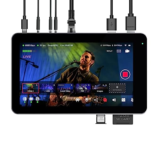 Gravador de Vídeo YOLOBOX Mini (Full HD) YOLOLIV - Monitores na câmera - full hd, mini, tela tátil, 60 fps, transmissão em vivo