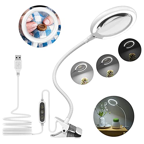 Lâmpada de Leitura Led 3X Luz Diurna com 6 Ajustes Shen zhen de li xi ke ke ji you xian gong si - Lupas - led, 3x luz diurna, 6 ajustes, lâmpada para leitura