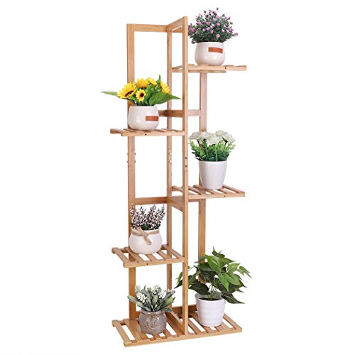 Estante para Macetas de Bambu com 6 Prateleiras - 40x20,2x102cm Medla - Suportes para plantas - bambu, 6 prateleiras, 40x20,2x102cm
