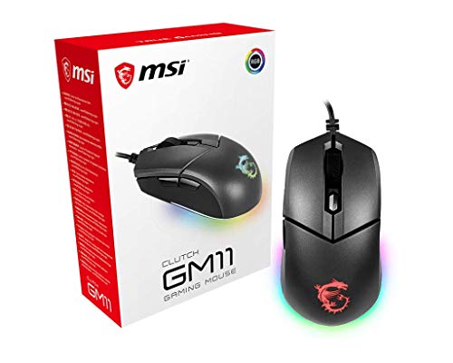 Rato Gaming MSI Clutch GM11 (Ótico - 5000 dpi - Preto) MSI - Ratos e trackballs - óptico, 5000 dpi, 6 botões, preto