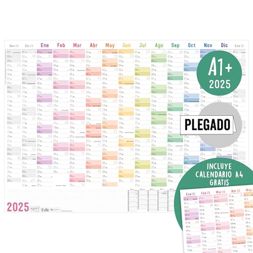 Calendário HÄFFT 2025 Españois Arco Iris XXL Häfft-Verlag - Calendários, organizadores e planejadores - calendário, parede, häfft, 2025, español, arco-íris