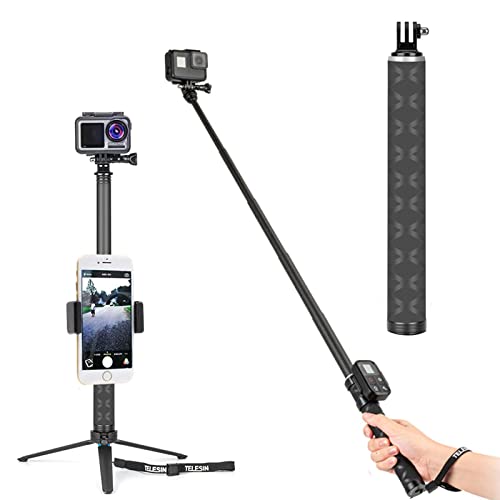 Tripé Telesin para Selfie (90 cm - Carbono) TELESIN - Peças e acessórios para câmeras - carbono, selfie, 90 cm, compacto