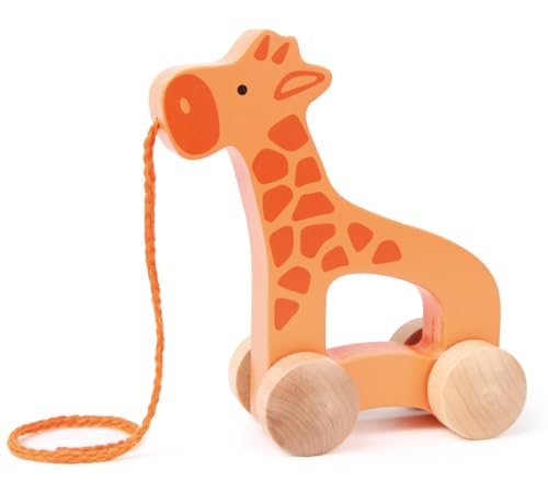 Brinquedo HAPE Wooden Pull Toy Giraffe (1 anos) HAPE - Brinquedos de empurrar e puxar - madeira, puxador, girafa, 1 ano