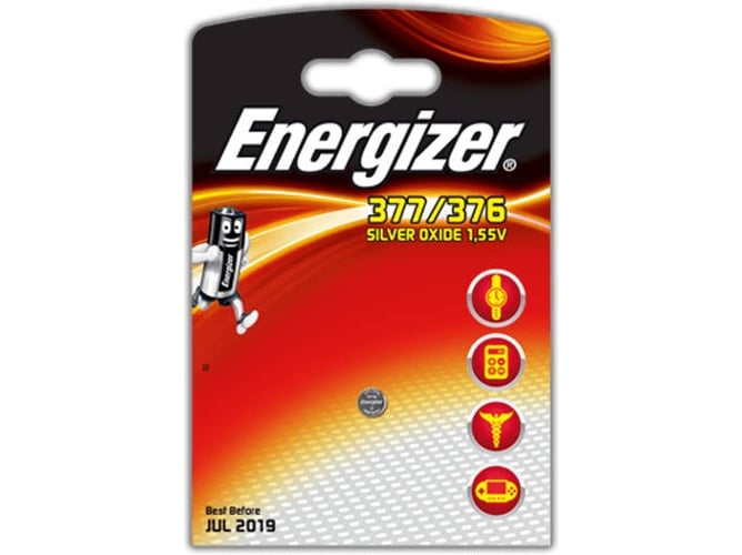 Pilha Não-Recarregável ENERGIZER 377/376 Energizer - Baterias de uso geral - ni-mh, botão/moeda, 1,55 V, azul