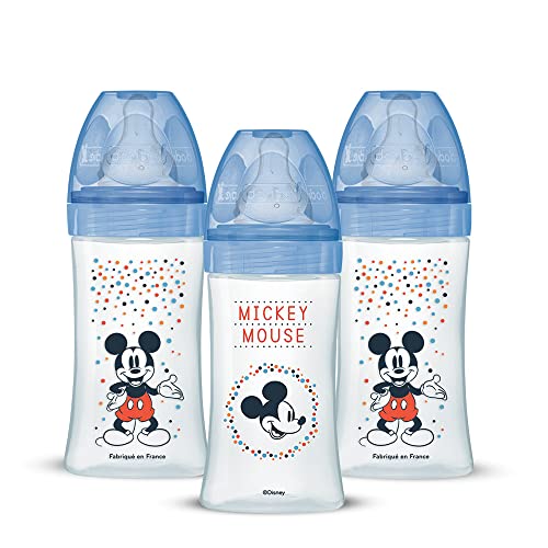 Conjunto de Biberões DODIE Mickey (0-6 m - Azul) DODIE - Biberões - tetina arredondada, anti-cólicas duplo, 0-6 m, 270 ml