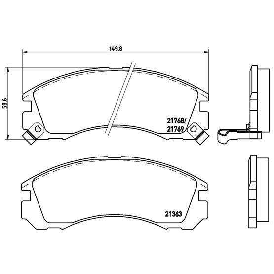 Kit de pastilhas para travão Brembo P54017 | Preto (Ferramentas) BREMBO - Sistema de freios de veículos motorizados - brembo, p54.17, preto, 4 peças