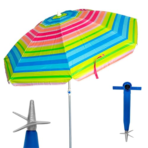 Guarda-Sol de Jardim Outsunny | Ø200 cm - Multicor Pincho - Guarda-sóis e toldos de exterior - 200 cm, multicor, UPF50+, reclinável