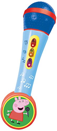 Microfone com Luzes e Melodias PEPPA PIG REIG - Eletrônicos falsos - microfone, luzes, melodias, peppa pig