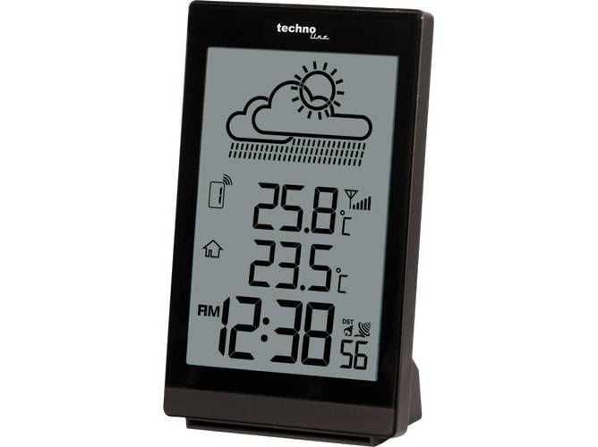 Estación meteorológica TECHNOLINE WS 9251 (Negro - Pilas) Technoline - Previsores do tempo e estações - visor LED, sintonização manual, sensores externos, alarme temperaturas